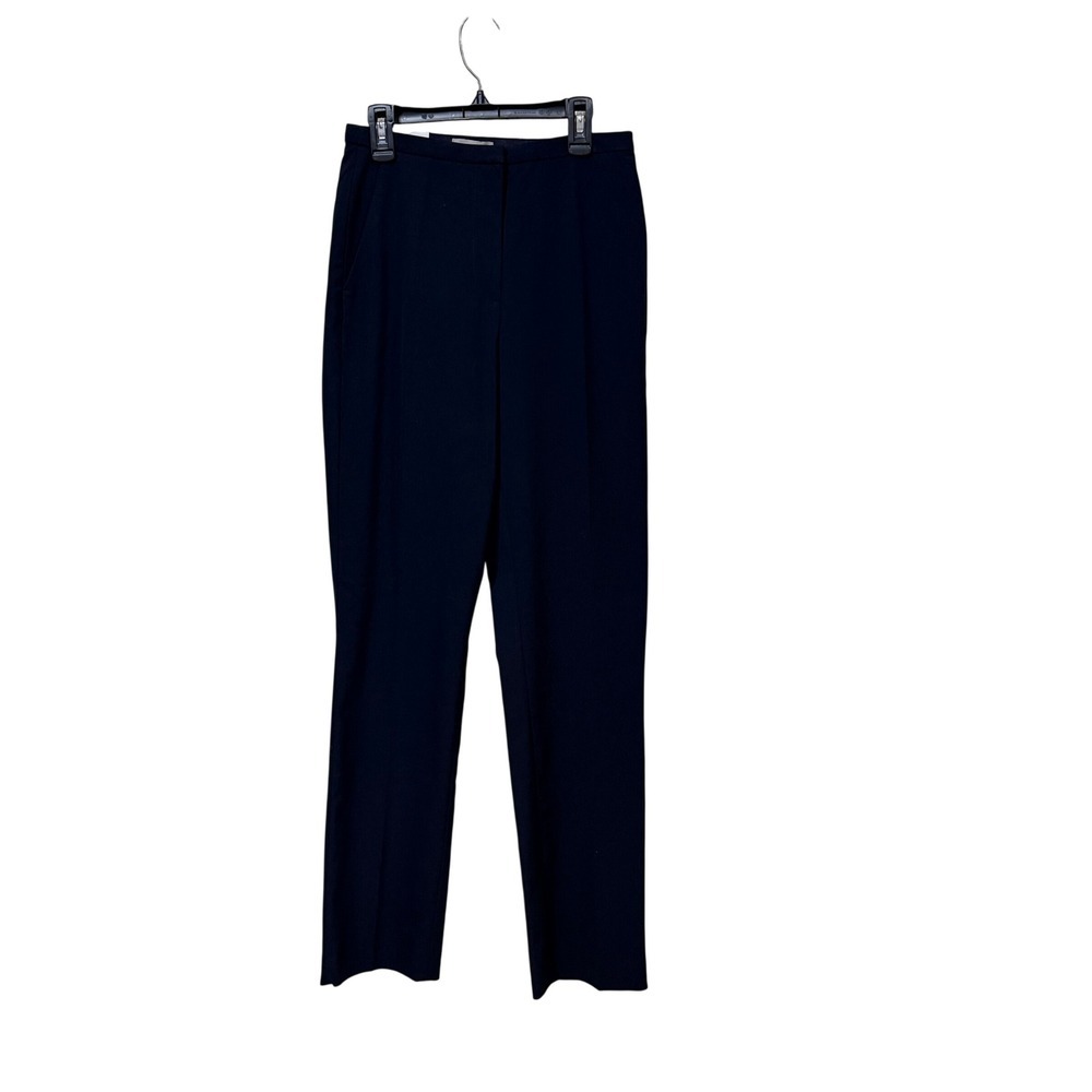 HM Womens Navy Blue Slim Slacks Regular Waist Full Length Trousers Size 2 NEW